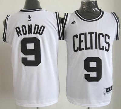 Boston Celtics 9 Rajon Rondo White Revolution 30 Swingman NBA Jerseys Black Number Boston Celtics 9 Rajon Rondo White Revolution 30 Swingman NBA Jerseys Black Number