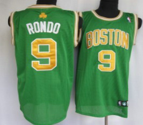 Boston Celtics #9 Rajon Rondo Green Wiht Gold Swingman Jersey Boston Celtics #9 Rajon Rondo Green Wiht Gold Swingman Jersey