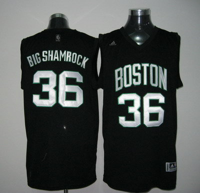 Boston Celtics 36 Shaquille O'Neal Big Shamrock black Fashion Jersey Boston Celtics 36 Shaquille O'Neal Big Shamrock black Fashion Jersey