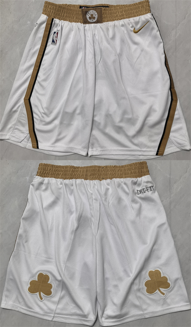 Men's Boston Celtics City Edution White Shorts (Run Small)