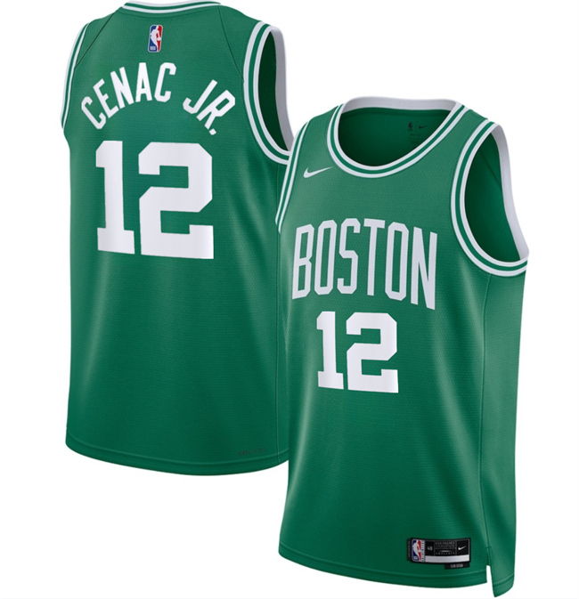 Men's Boston Celtics #12 Chris Cenac Jr Kelly Green 2026 Draft Icon Edition Stitched Basketball Jersey