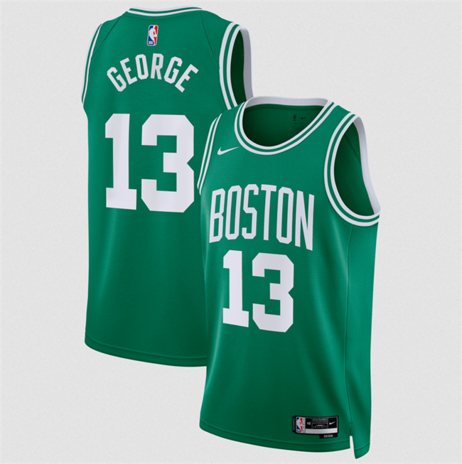Men's Boston Celtics #13 Paul George Kelly Green 2026 Icon Edition Stitched Basketball Jersey