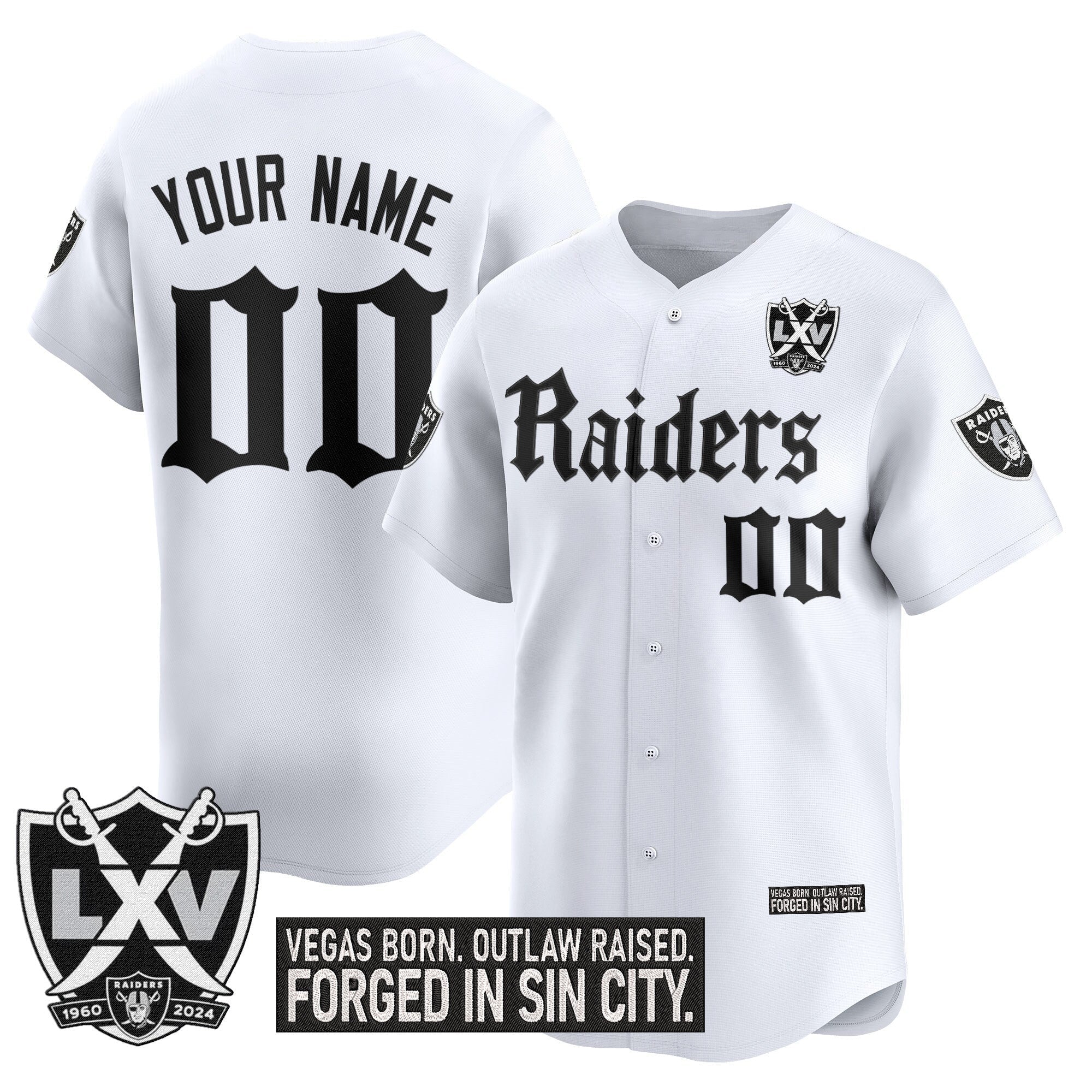 Custom Las Vegas Raiders Gothic Sin City Shadows Edition Vapor Baseball Jersey – All Stitched – White Jersey Custom Las Vegas Raiders Gothic Sin City Shadows Edition Vapor Baseball Jersey – All Stitched – White Jersey