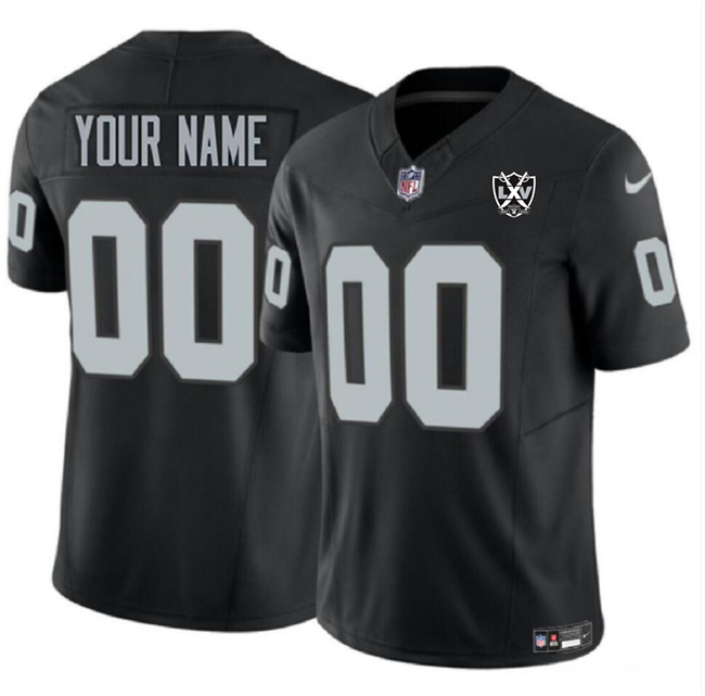 Men's Las Vegas Raiders Active Player Custom Black 2024 F.U.S.E 65th Anniversary Patch Vapor Stitched Football Jersey 1 Men's Las Vegas Raiders Active Player Custom Black 2024 F.U.S.E 65th Anniversary Patch Vapor Stitched Football Jersey 1