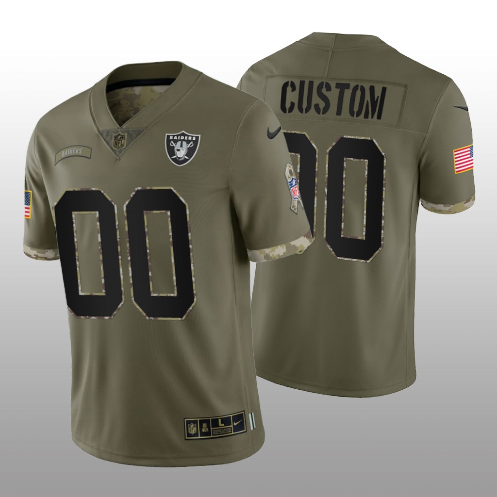 Men's Las Vegas Raiders ACTIVE PLAYER Custom Olive 2022 Salute To Service Limited Stitched Jersey Men's Las Vegas Raiders ACTIVE PLAYER Custom Olive 2022 Salute To Service Limited Stitched Jersey