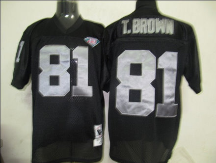 Oakland Raiders 81 T.brown Black 75th M&N Customized Jerseys