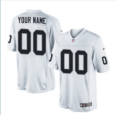 Men's Nike Oakland Raiders Customized Limited White NFL Jersey