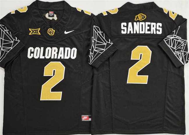 Men's Colorado Buffaloes #2 Shadeur Sanders Black With XII Patch 2025 F.U.S.E Stitched Football Jersey Men's Colorado Buffaloes #2 Shadeur Sanders Black With XII Patch 2025 F.U.S.E Stitched Football Jersey
