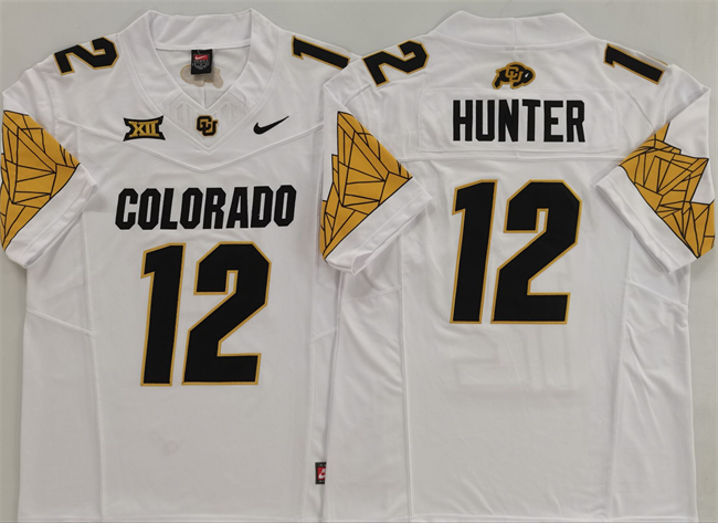 Men's Colorado Buffaloes #12 Travis Hunter White With XII Patch 2025 F.U.S.E Stitched Football Jersey Men's Colorado Buffaloes #12 Travis Hunter White With XII Patch 2025 F.U.S.E Stitched Football Jersey