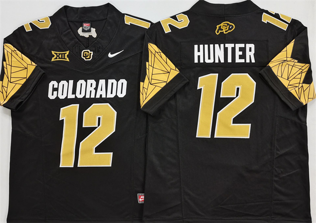 Men's Colorado Buffaloes #12 Travis Hunter Black With XII Patch 2025 F.U.S.E Stitched Football Jersey Men's Colorado Buffaloes #12 Travis Hunter Black With XII Patch 2025 F.U.S.E Stitched Football Jersey