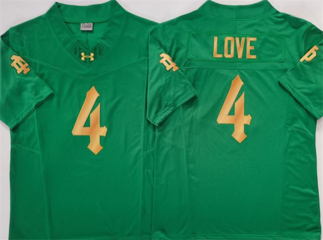 Men's Notre Dame Fighting Irish #4 Jeremiyah Love Green 2025 F.U.S.E. Limited Stitched Jersey Men's Notre Dame Fighting Irish #4 Jeremiyah Love Green 2025 F.U.S.E. Limited Stitched Jersey