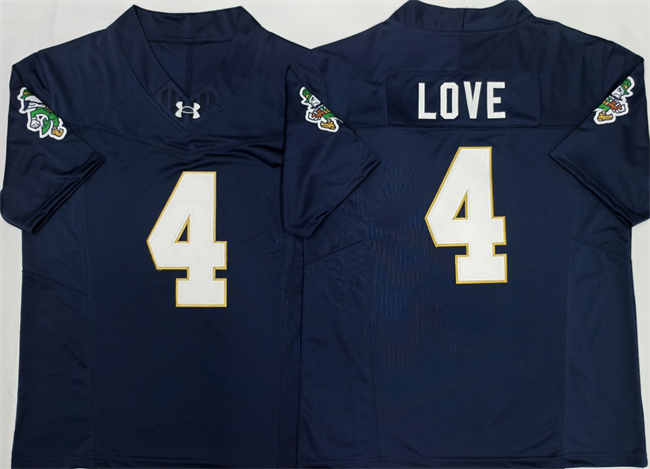 Men's Notre Dame Fighting Irish #4 Jeremiyah Love Navy 2026 F.U.S.E. Limited Stitched Jersey
