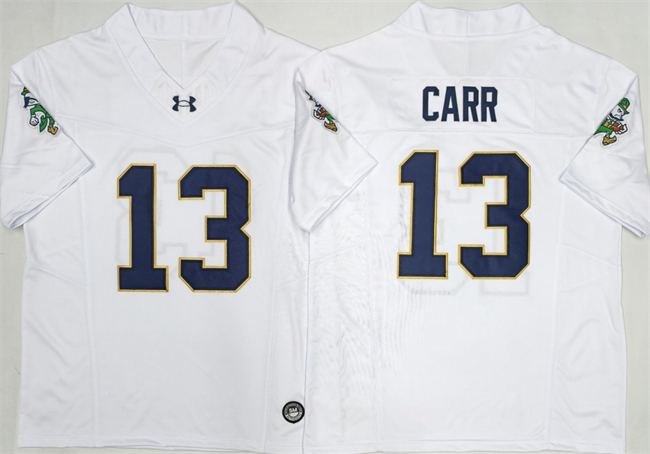 Men's Notre Dame Fighting Irish #13 Riley Leonard White F.U.S.E. Limited Stitched Jersey