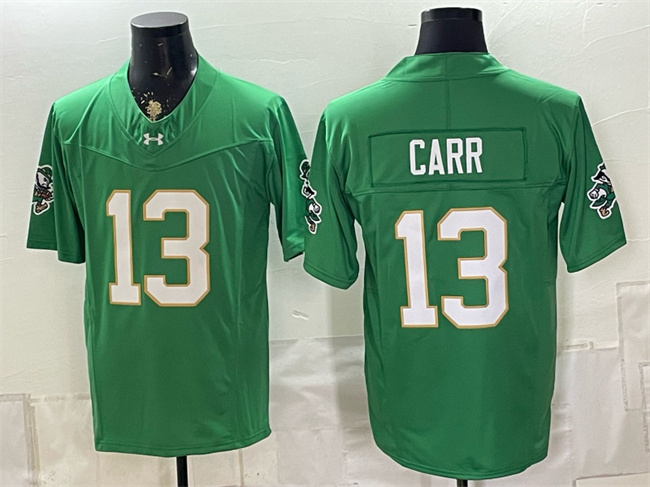Men's Notre Dame Fighting Irish #13 Riley Leonard Green F.U.S.E. Limited Stitched Jersey