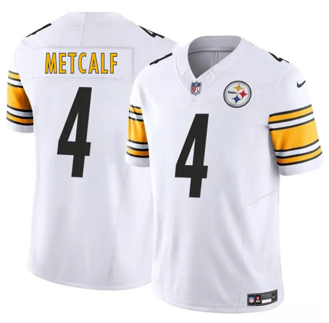 Youth Pittsburgh Steelers #4 DK Metcalf White 2023 F.U.S.E. Vapor Untouchable Limited Stitched Football Jersey Youth Pittsburgh Steelers #4 DK Metcalf White 2023 F.U.S.E. Vapor Untouchable Limited Stitched Football Jersey
