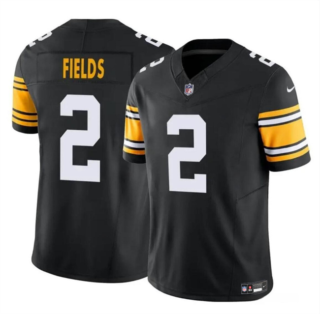 Youth Pittsburgh Steelers #2 Justin Fields Black F.U.S.E. Vapor Untouchable Limited Stitched Football Jersey Youth Pittsburgh Steelers #2 Justin Fields Black F.U.S.E. Vapor Untouchable Limited Stitched Football Jersey