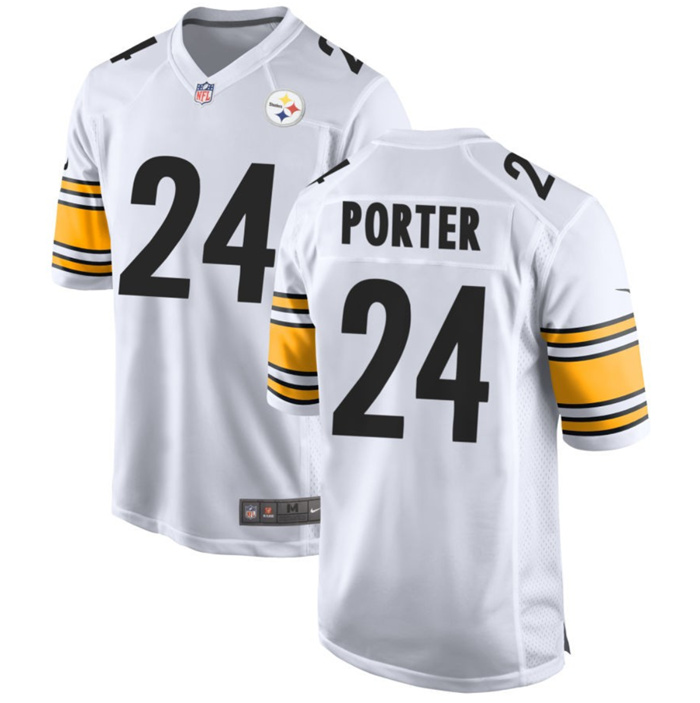 Youth Pittsburgh Steelers #24 Joey Porter Jr. White 2023 Draft Stitched Game Jersey Youth Pittsburgh Steelers #24 Joey Porter Jr. White 2023 Draft Stitched Game Jersey