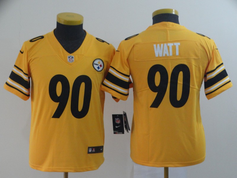 Youth Nike Steelers 90 T.J. Watt Gold Youth Inverted Legend Limited Jersey Youth Nike Steelers 90 T.J. Watt Gold Youth Inverted Legend Limited Jersey
