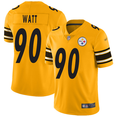 Steelers #90 T. J. Watt Gold Youth Stitched Football Limited Inverted Legend Jersey Steelers #90 T. J. Watt Gold Youth Stitched Football Limited Inverted Legend Jersey