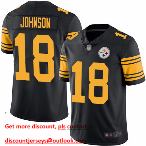 Steelers #18 Diontae Johnson Black Youth Stitched Football Limited Rush Jersey