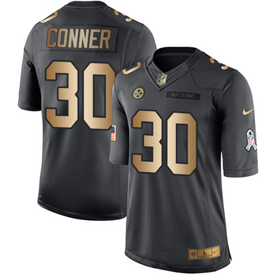 Nike Steelers #30 James Conner Black Youth Stitched NFL Limited Gold Salute to Service Jersey Nike Steelers #30 James Conner Black Youth Stitched NFL Limited Gold Salute to Service Jersey