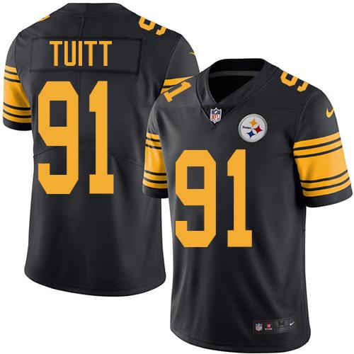 Nike Steelers #91 Stephon Tuitt Black Youth Stitched NFL Limited Rush Jersey Nike Steelers #91 Stephon Tuitt Black Youth Stitched NFL Limited Rush Jersey