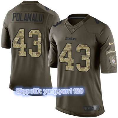 Nike Steelers #43 Troy Polamalu Green Youth Stitched NFL Limited Salute to Service Jersey Nike Steelers #43 Troy Polamalu Green Youth Stitched NFL Limited Salute to Service Jersey