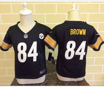 Toddler Nike Pittsburgh Steelers #84 Antonio Brown Black Team Color Stitched NFL Elite Jersey