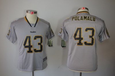 Youth NEW NFL Pittsburgh Steelers 43 Troy Polamalu Grey Jerseys(Elite Lights Out) Youth NEW NFL Pittsburgh Steelers 43 Troy Polamalu Grey Jerseys(Elite Lights Out)