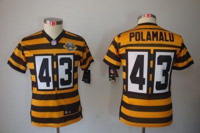 Youth NEW Pittsburgh Steelers 43 Troy Polamalu Yellow-Black 80th Throwback Jerseys Youth NEW Pittsburgh Steelers 43 Troy Polamalu Yellow-Black 80th Throwback Jerseys