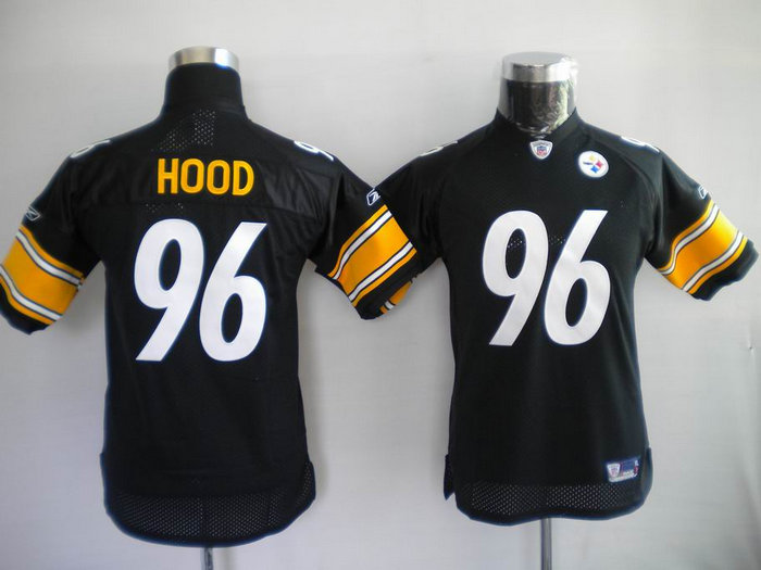 Pittsburgh Steelers 96 Hood Black youth jerseys
