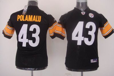 Youth Pittsburgh Steelers 43 Troy Polamalu black jerseys