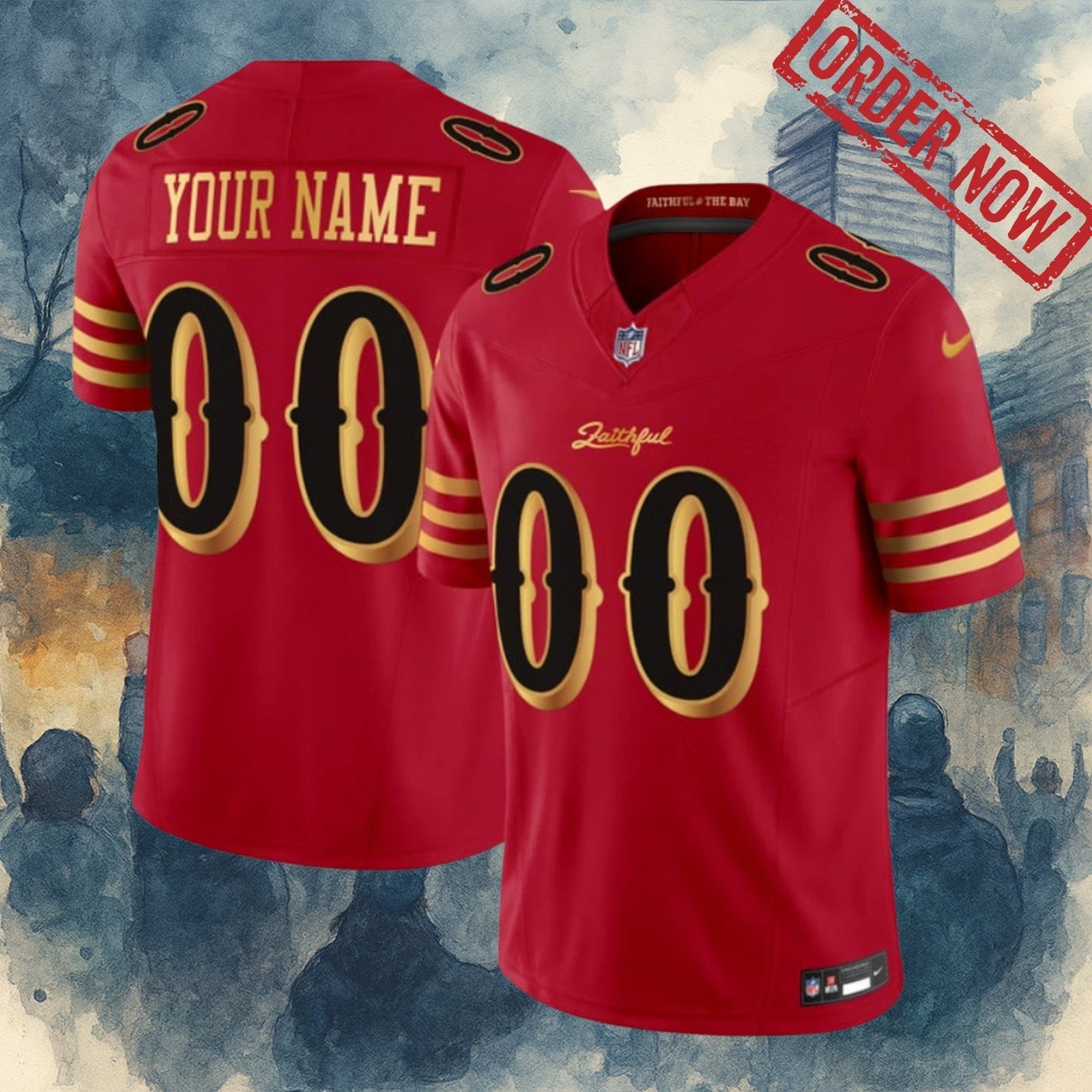 Custom Men's San Francisco 49ers Red Gold 2025 F.U.S.E. “Rivalries” Vapor Limited Stitched Football Jersey Custom Men's San Francisco 49ers Red Gold 2025 F.U.S.E. “Rivalries” Vapor Limited Stitched Football Jersey
