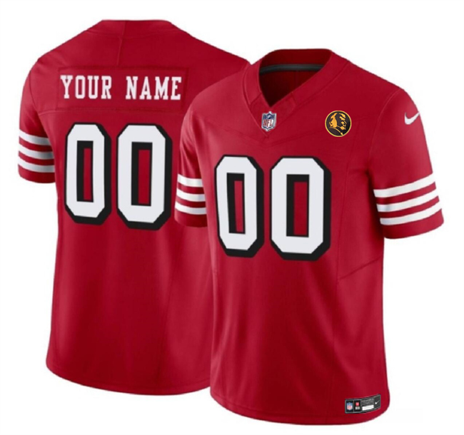 Men's San Francisco 49ers Active Player Custom Scarlet 2023 F.U.S.E. Alternate With John Madden Patch Vapor Limited Stitched Football Jersey Men's San Francisco 49ers Active Player Custom Scarlet 2023 F.U.S.E. Alternate With John Madden Patch Vapor Limited Stitched Football Jersey