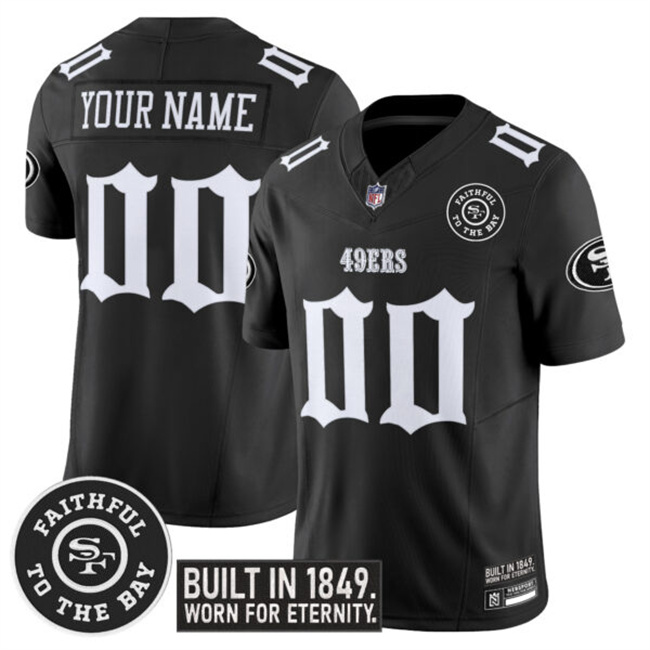 Men's San Francisco 49ers Active Player Custom Black F.U.S.E. 'Fog City Gothic Edition' Vapor Limited Stitched Football Jersey Men's San Francisco 49ers Active Player Custom Black F.U.S.E. 'Fog City Gothic Edition' Vapor Limited Stitched Football Jersey