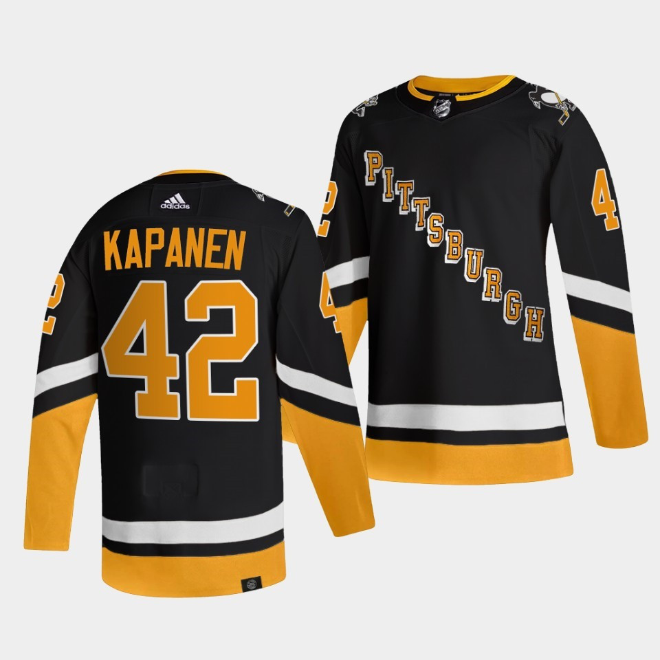 Men's Pittsburgh Penguins #42 Kasperi Kapanen 2021 2022 Black Stitched Jersey Men's Pittsburgh Penguins #42 Kasperi Kapanen 2021 2022 Black Stitched Jersey