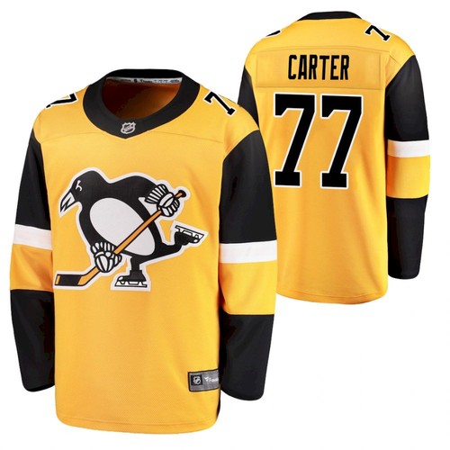 Men's Pittsburgh Penguins #77 Jeff Carter 2021 Yellow Jersey Men's Pittsburgh Penguins #77 Jeff Carter 2021 Yellow Jersey
