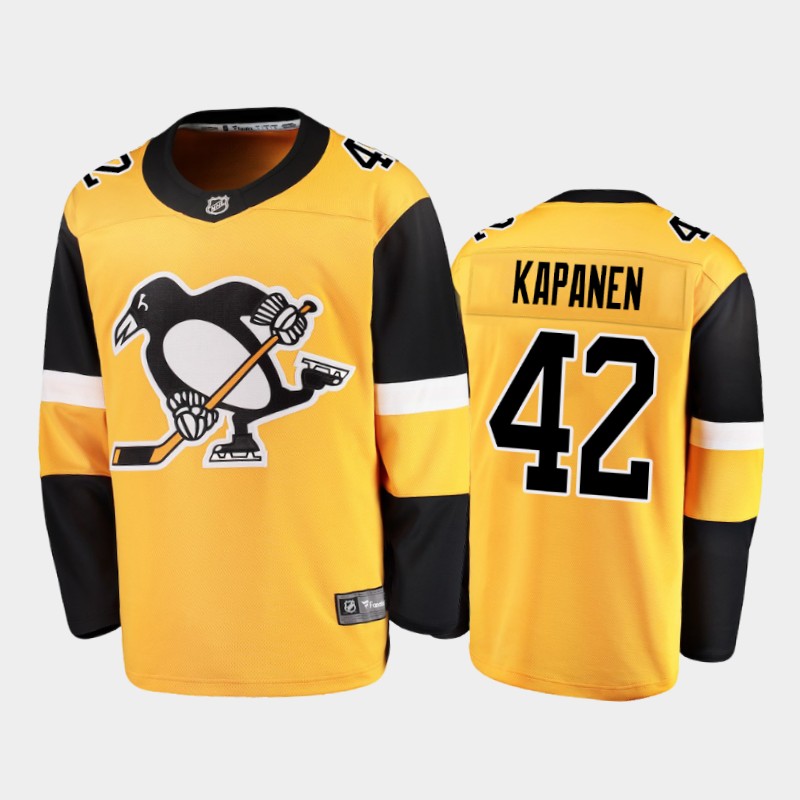 Pittsburgh Penguins #42 Kasperi Kapanen Yellow Stitched NHL Jersey Pittsburgh Penguins #42 Kasperi Kapanen Yellow Stitched NHL Jersey
