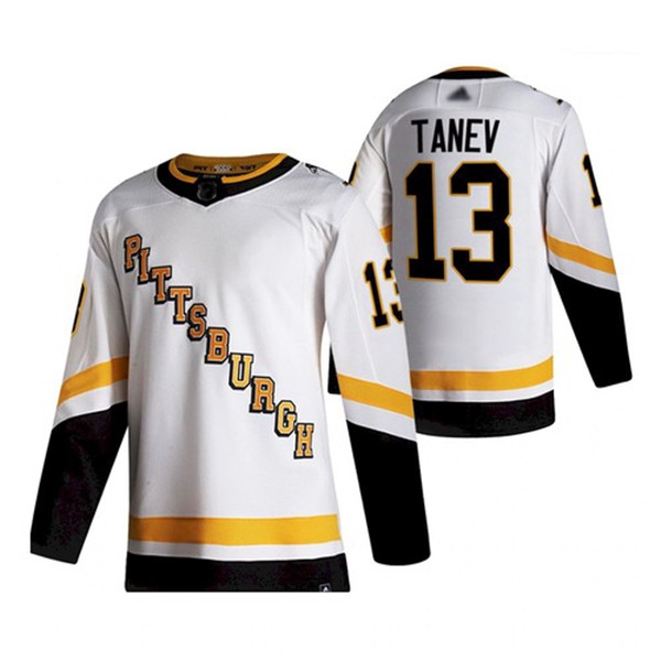 Pittsburgh Penguins #13 Brandon Tanev 2021 Reverse Retro White Jersey Pittsburgh Penguins #13 Brandon Tanev 2021 Reverse Retro White Jersey