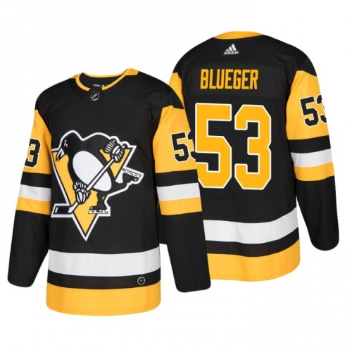 Men's Penguins #53 Teddy Blueger black Authentic Stitched Hockey Jersey Men's Penguins #53 Teddy Blueger black Authentic Stitched Hockey Jersey