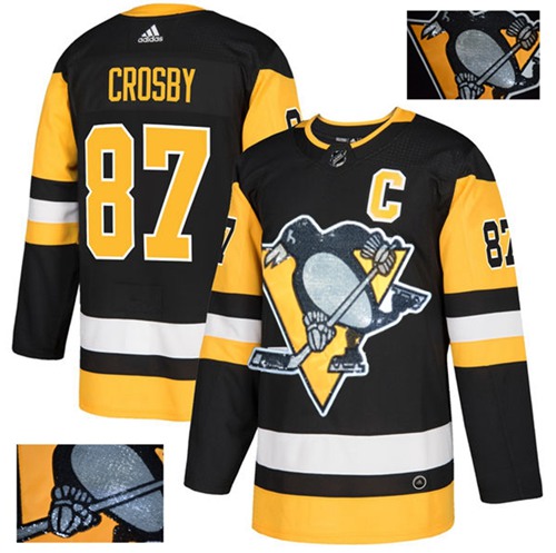 Adidas Penguins #87 Sidney Crosby Black Home Authentic Fashion Gold Stitched NHL Jersey Adidas Penguins #87 Sidney Crosby Black Home Authentic Fashion Gold Stitched NHL Jersey