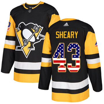 Adidas Penguins #43 Conor Sheary Black Home Authentic USA Flag Stitched NHL Jersey Adidas Penguins #43 Conor Sheary Black Home Authentic USA Flag Stitched NHL Jersey