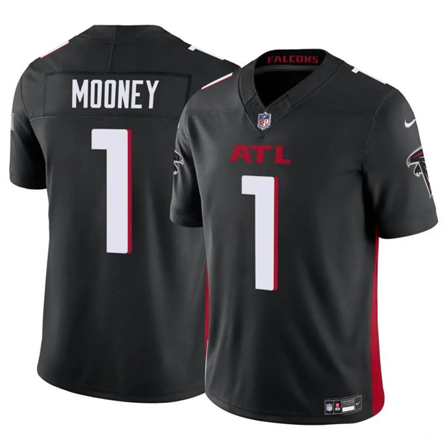 Men's Atlanta Falcons #1 Darnell Mooney Black 2024 F.U.S.E. Vapor Untouchable Limited Stitched Football Jersey Men's Atlanta Falcons #1 Darnell Mooney Black 2024 F.U.S.E. Vapor Untouchable Limited Stitched Football Jersey