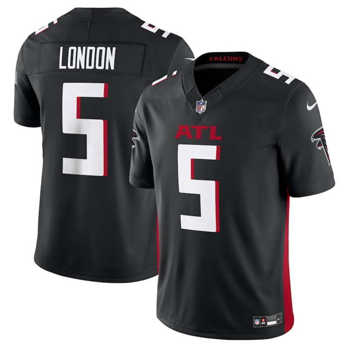 Men's Atlanta Falcons #5 Drake London Black 2023 F.U.S.E. Vapor Untouchable Limited Stitched Football Jersey Men's Atlanta Falcons #5 Drake London Black 2023 F.U.S.E. Vapor Untouchable Limited Stitched Football Jersey