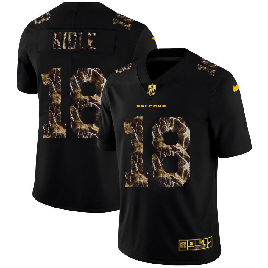 Atlanta Falcons #18 Calvin Ridley Men's Black Nike Flocked Lightning Vapor Limited NFL Jersey Atlanta Falcons #18 Calvin Ridley Men's Black Nike Flocked Lightning Vapor Limited NFL Jersey