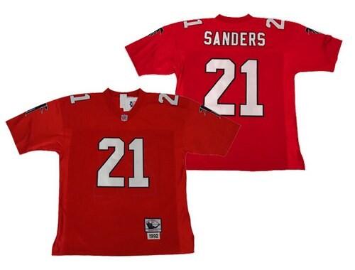 Nike Falcons #21 Deion Sanders Red Men's Stitched 1994 Authentic NFL Throwback Jersey