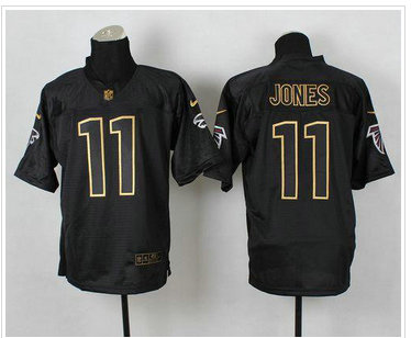 Atlanta Falcons #11 Julio Jones Black Gold No. Fashion NFL Elite Jersey