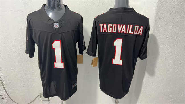 Men's Atlanta Falcons #1 Tua Tagovailoa Black F.U.S.E. Vapor Untouchable Limited Stitched Football Jersey