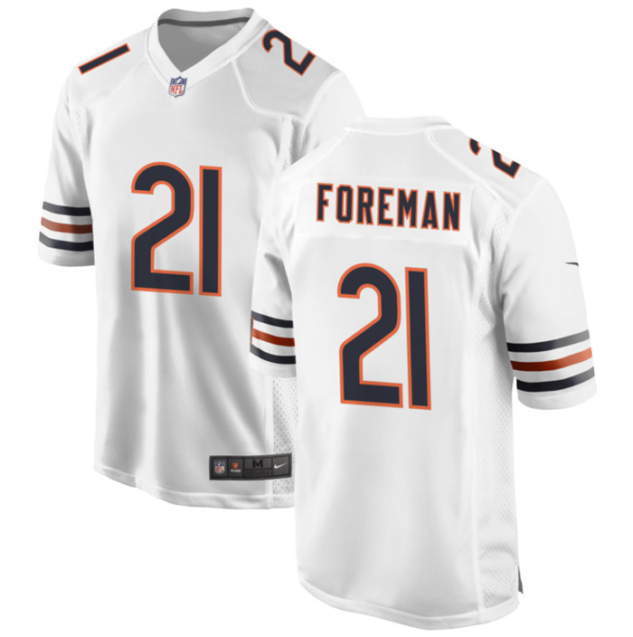 Men's Chicago Bears #21 D'Onta Foreman White Stitched Game Football Jersey Men's Chicago Bears #21 D'Onta Foreman White Stitched Game Football Jersey