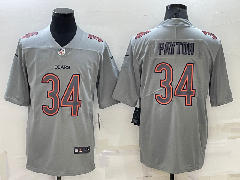Men's Chicago Bears #34 Walter Payton Grey Atmosphere Fashion Stitched Jersey Men's Chicago Bears #34 Walter Payton Grey Atmosphere Fashion Stitched Jersey
